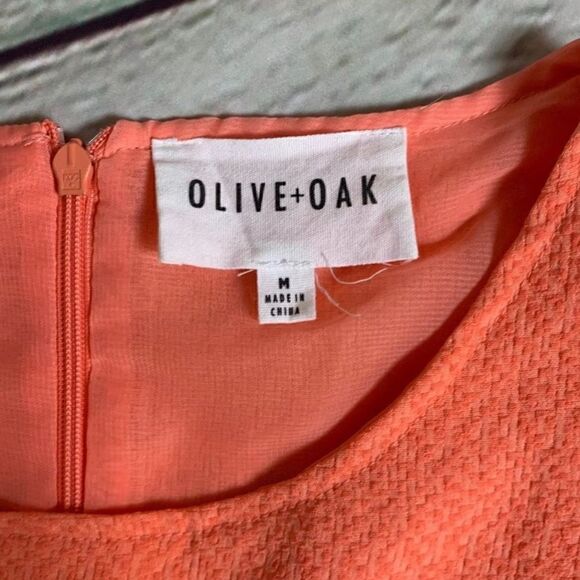 OLIVE & OAK | Orange/Peach Fit and Flare Dress Size Medium - Picture 3 of 6